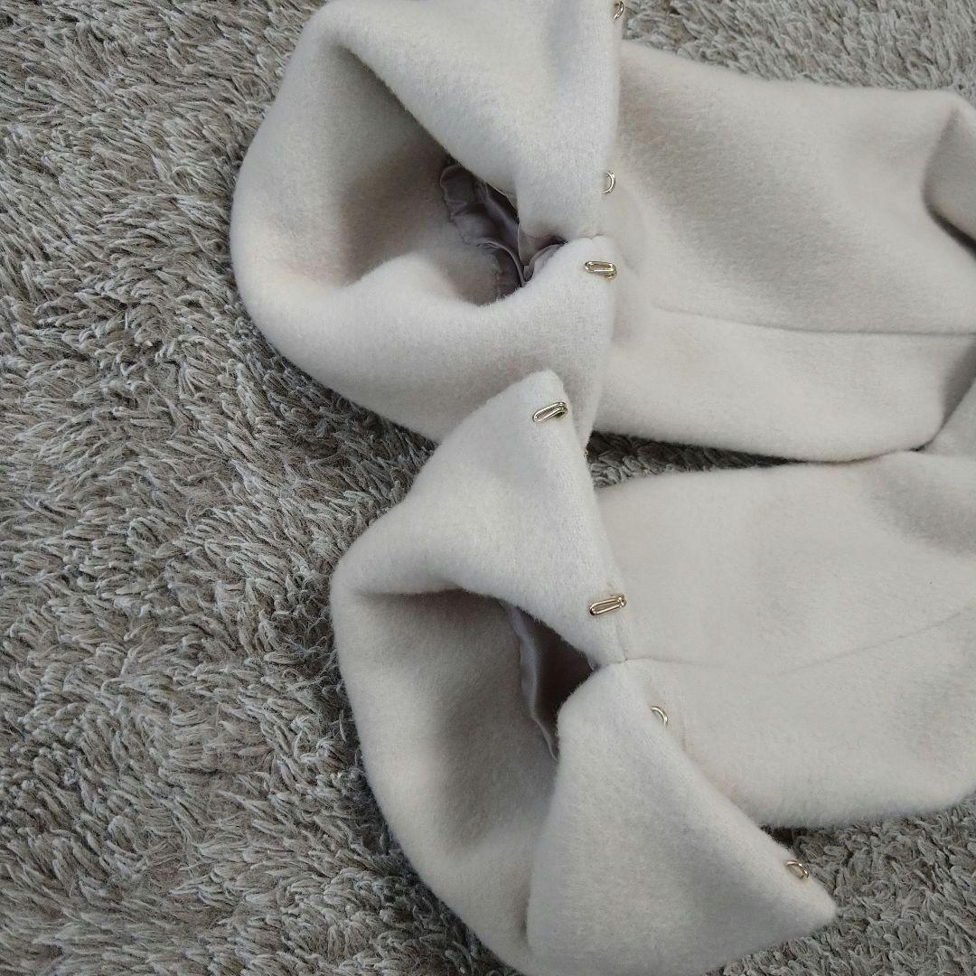 FRAY I.D MANTECO ノーカラーコート ウール ベルト付き ロング