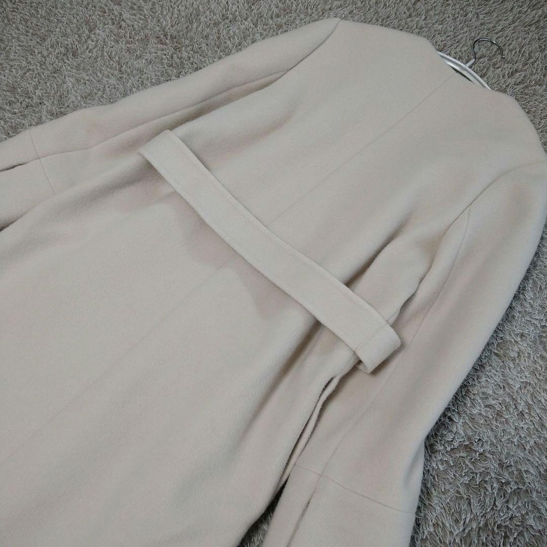 FRAY I.D MANTECO ノーカラーコート ウール ベルト付き ロング