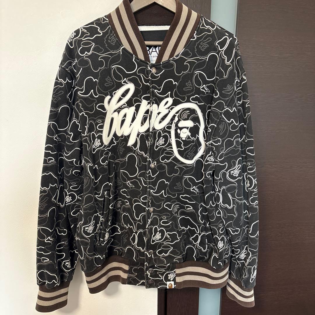 BAPE ネオンカモ　スタジャン L エイプ　a bathing ape