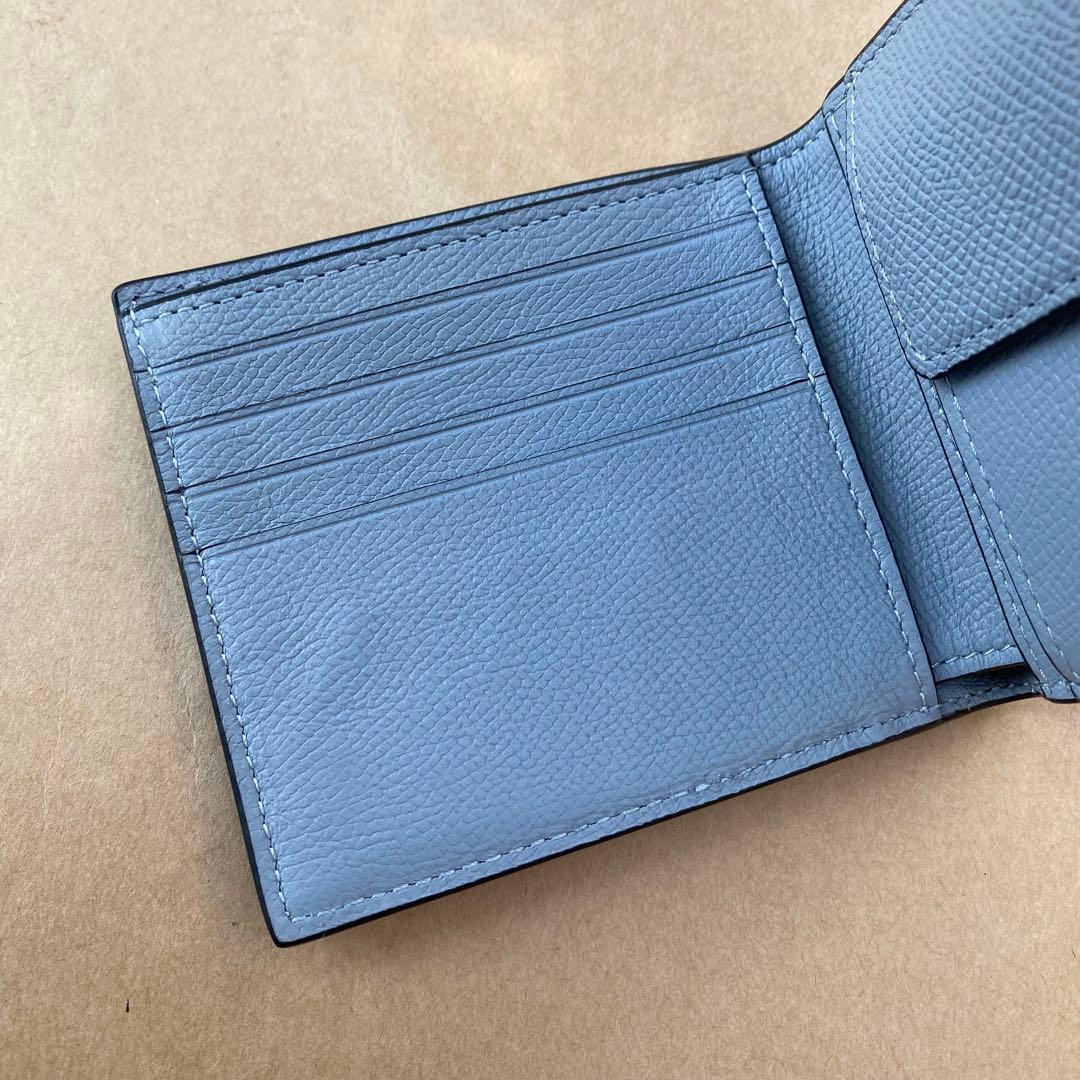 折り財布＋Lジップ財布　グレーブルー　２点セット