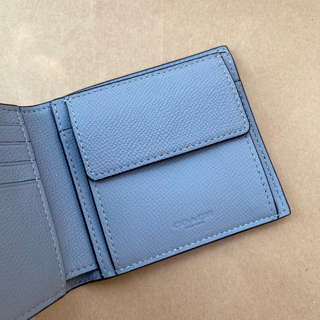 折り財布＋Lジップ財布　グレーブルー　２点セット