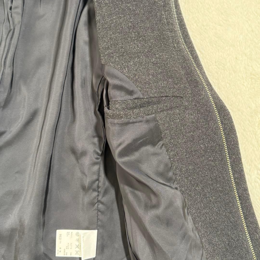 美品　メンズ　セオリー　フードラムウールコート カシミヤ混 グレー　通勤