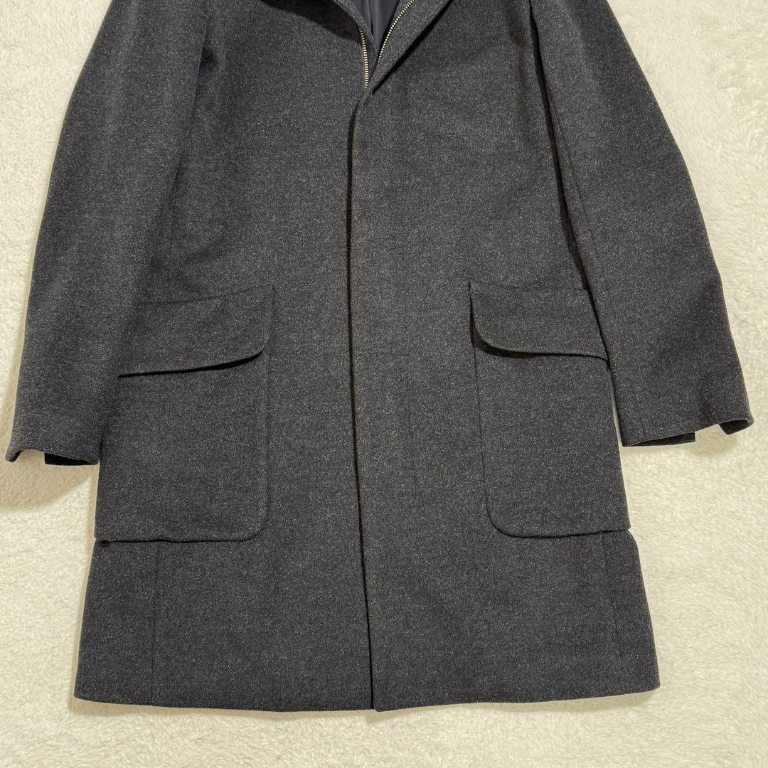 美品　メンズ　セオリー　フードラムウールコート カシミヤ混 グレー　通勤