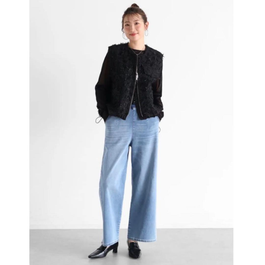 ヤマダヤ　Vin カットジャガードダブルジップジレ ブラック