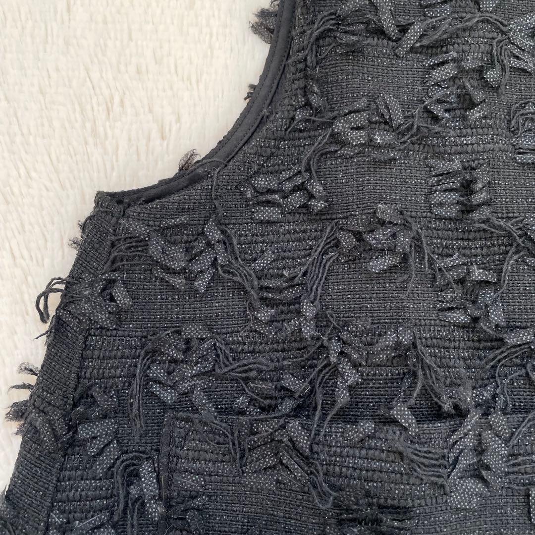 ヤマダヤ　Vin カットジャガードダブルジップジレ ブラック