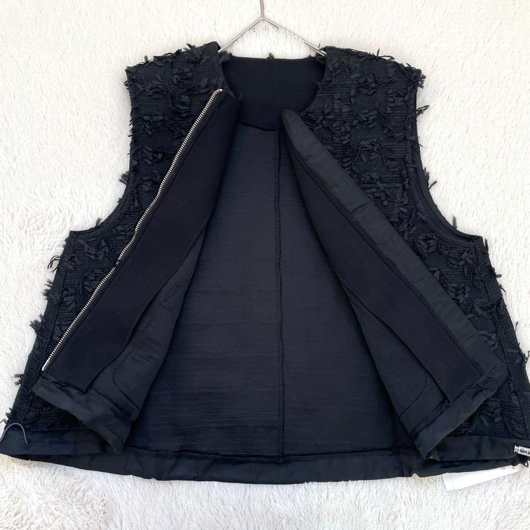 ヤマダヤ　Vin カットジャガードダブルジップジレ ブラック