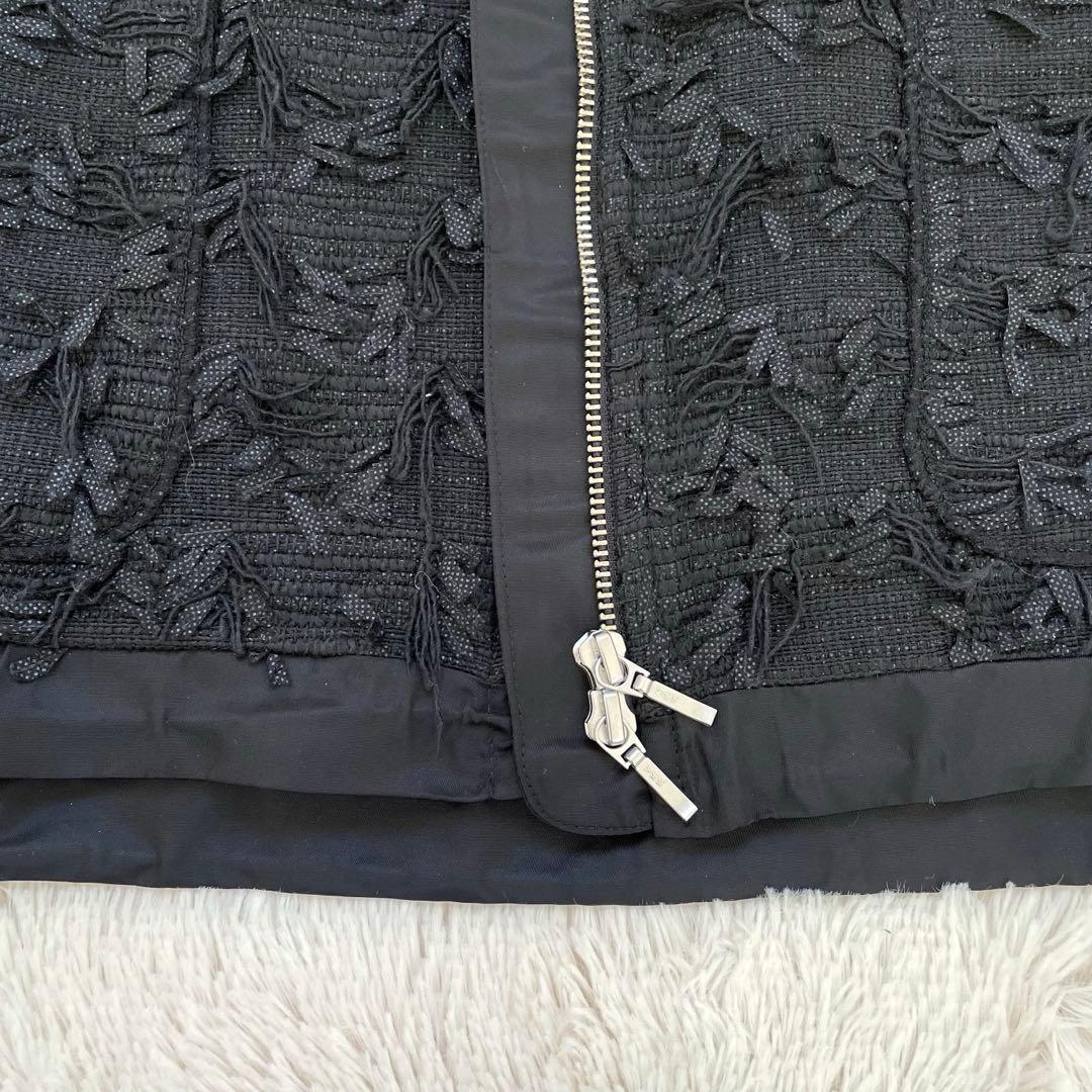 ヤマダヤ　Vin カットジャガードダブルジップジレ ブラック