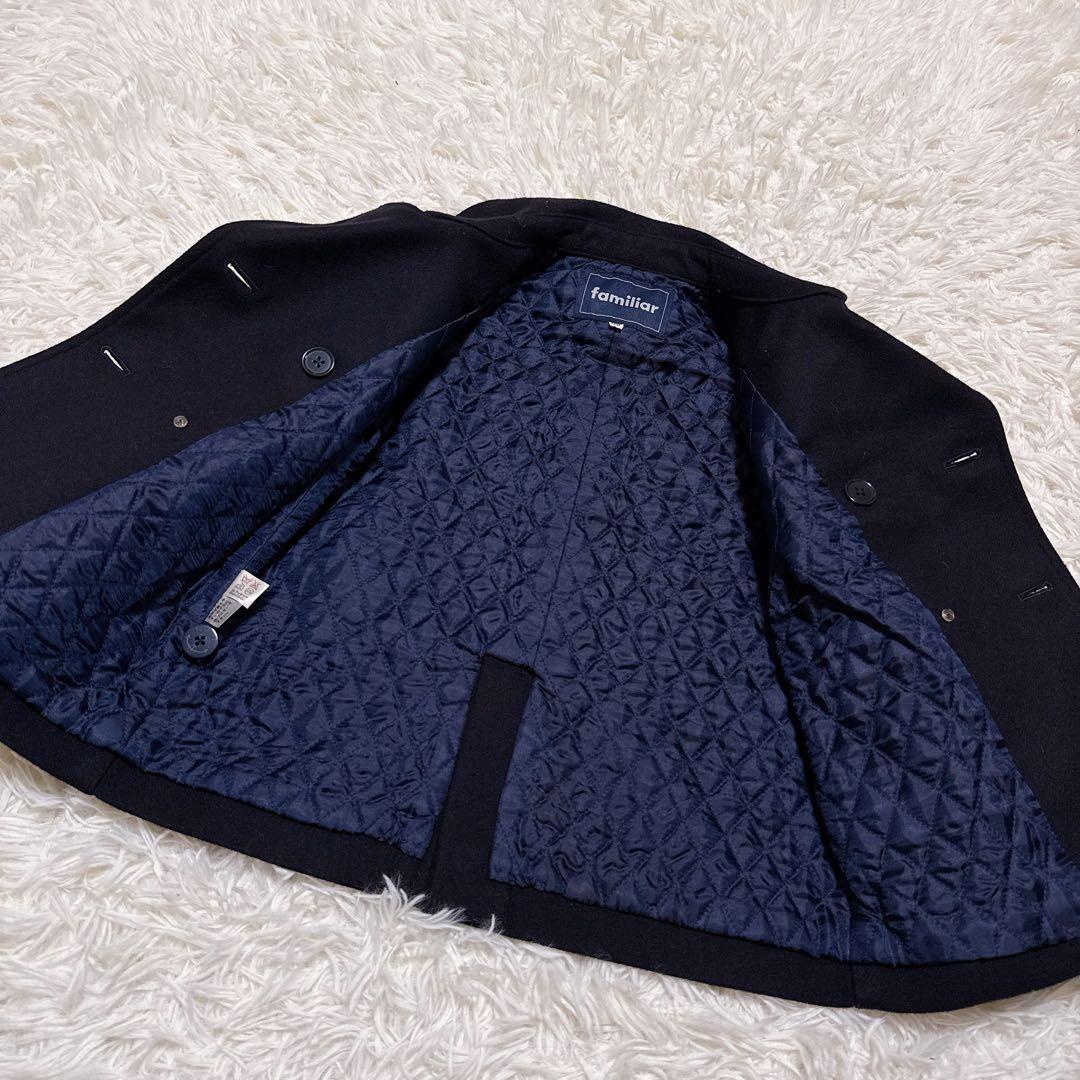 ファミリア　ピーコート120cm ネイビー　美品　アウター　ウールコート