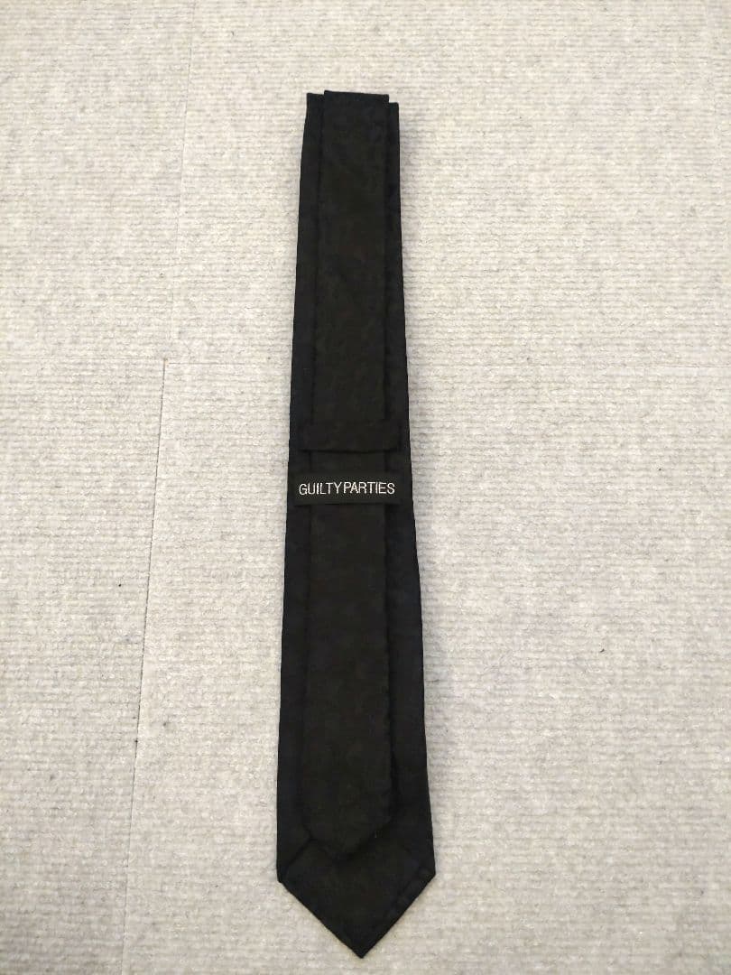 WACKO MARIA ワコマリア ネクタイ　黒　レオパード　光沢