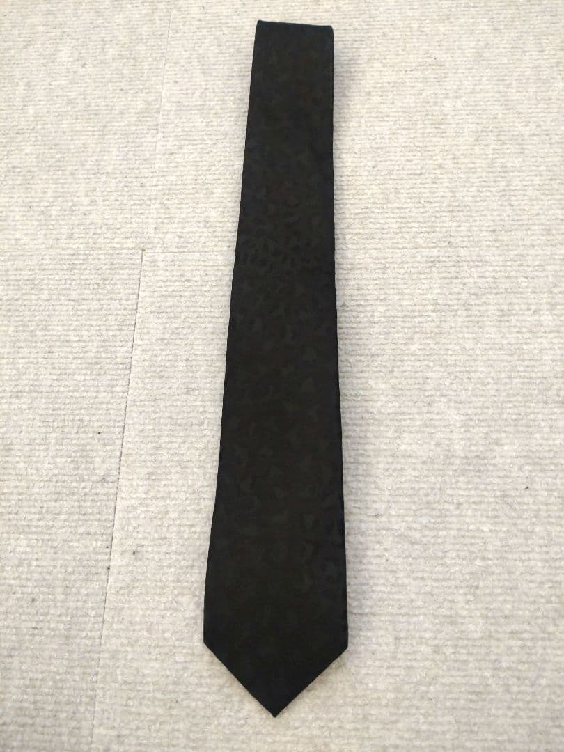 WACKO MARIA ワコマリア ネクタイ　黒　レオパード　光沢