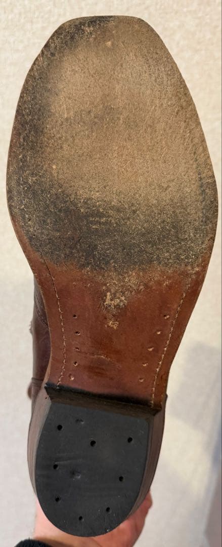 ブラウン Boulet ジッパー付き ウエスタンブーツ US 11