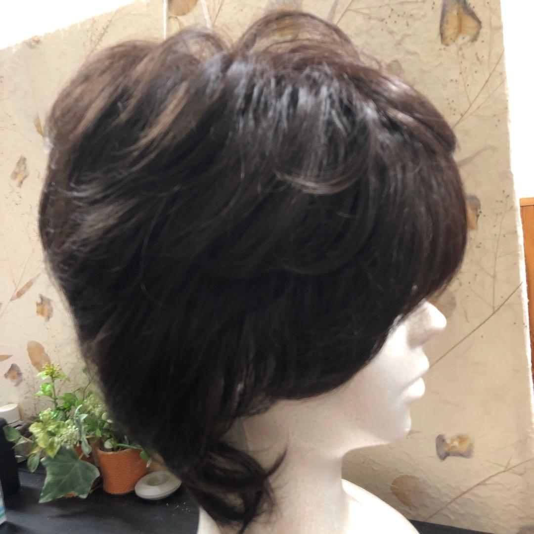 新品 医療用ウィッグ 総手植えショートカット 長め カール柔らか ブラウン