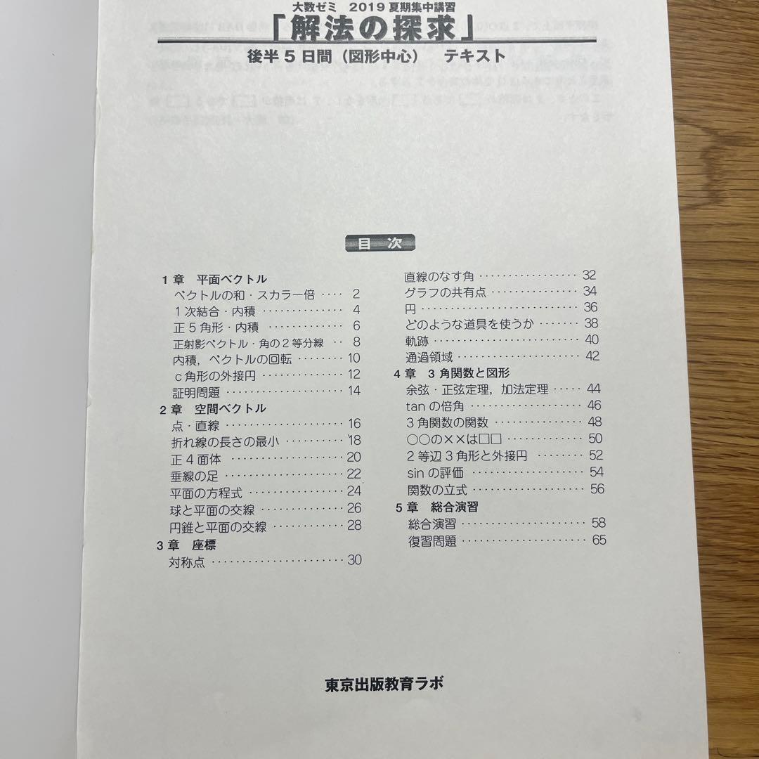 解法の探究　2019 夏期集中講習　2冊