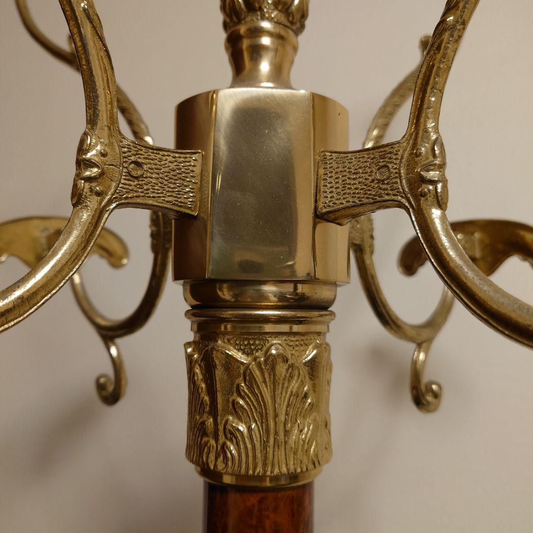 イタリア製　エレガントな真鍮と大理石柄ポールハンガー