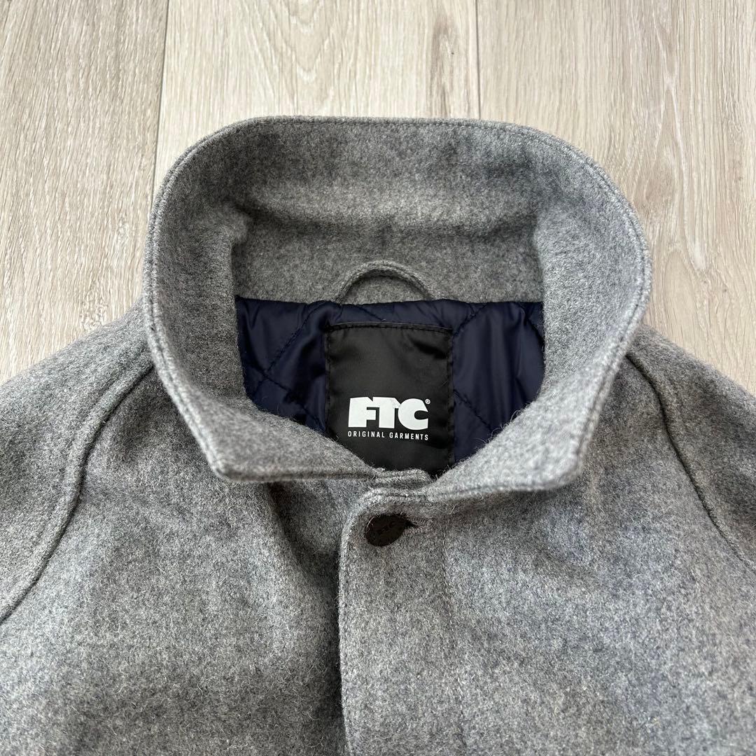 【美品】FTC ウール メルトン カバーオール グレー ネイビー Mキルティング