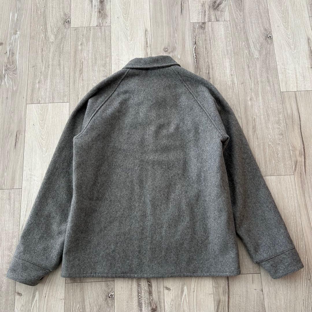 【美品】FTC ウール メルトン カバーオール グレー ネイビー Mキルティング