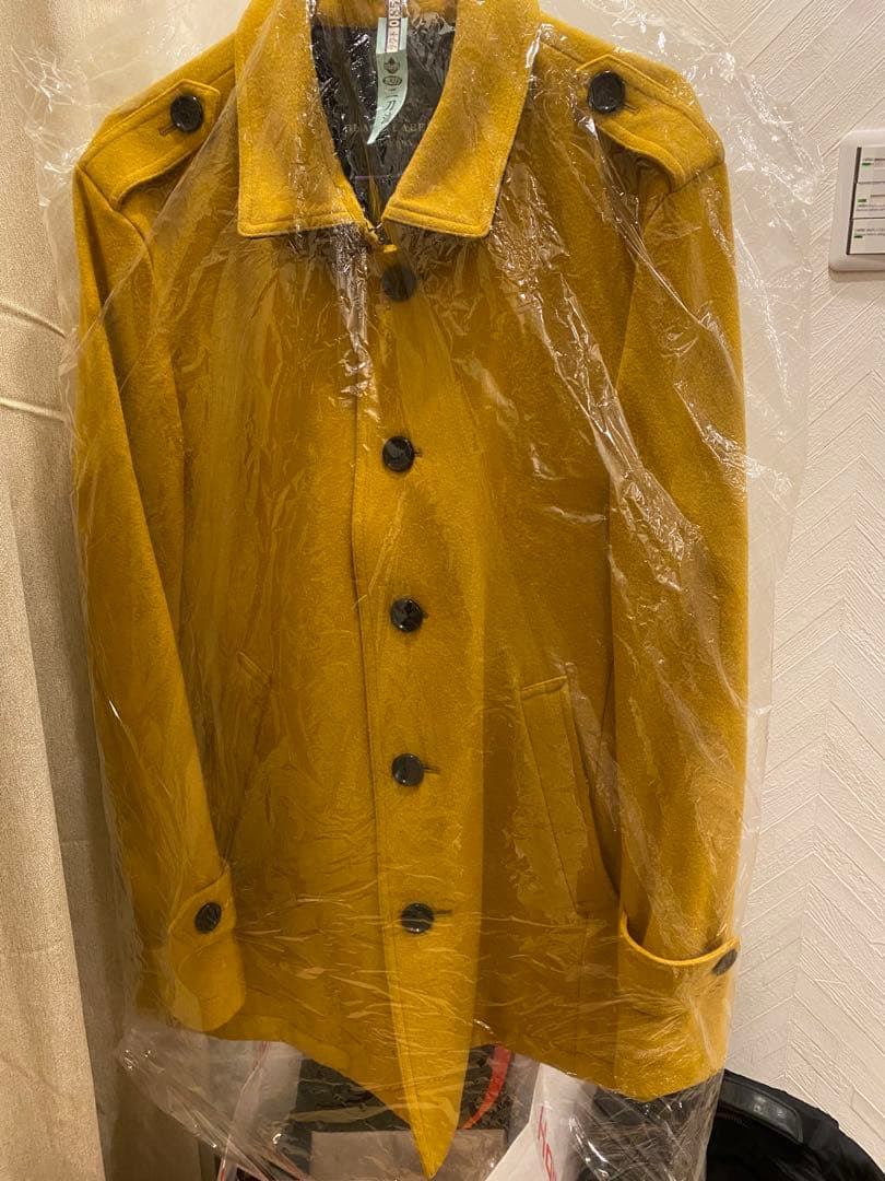 BURBERRY BLACK LABEL ウールピーコート マスタード