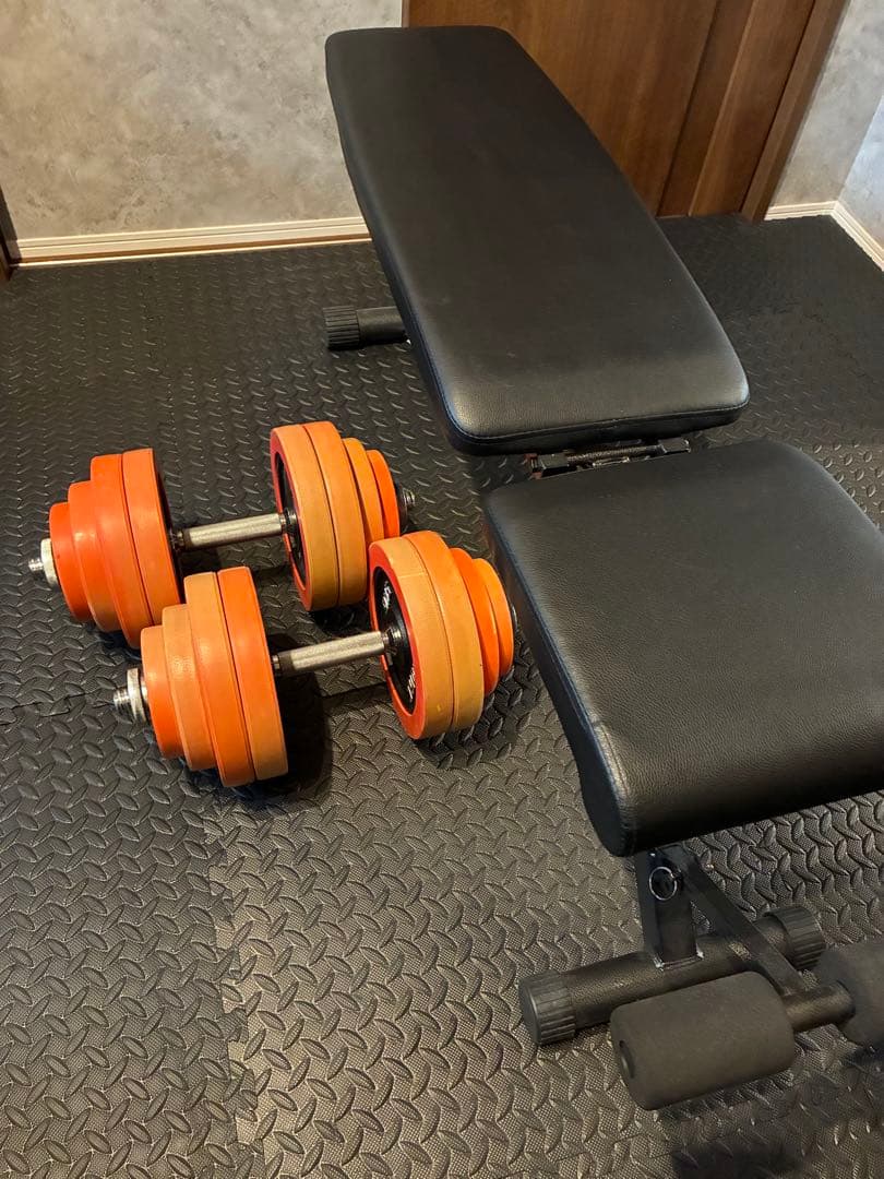 名古屋市引取60㌔IROTEC ダンベル30×2個セットインクラインベンチ付き