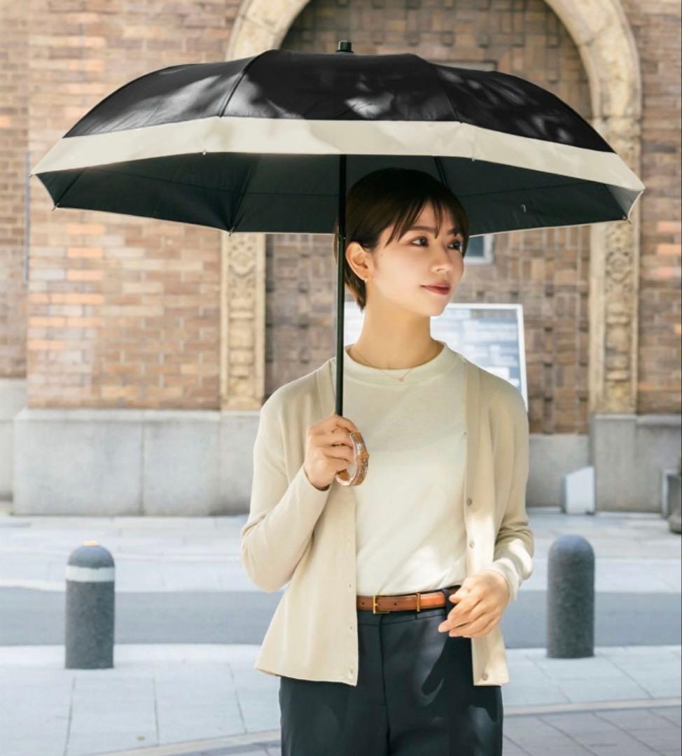 【未使用開封のみ】芦屋ロサブラン　日傘　2段折りミドル　コンビ　曲がり手元