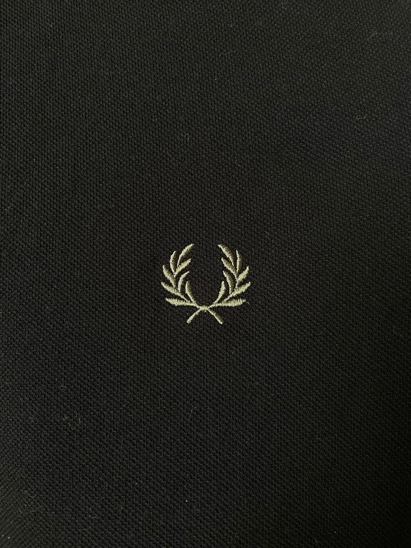 コムデギャルソンシャツ　フレッドペリー　スローガン　ポロシャツ　ブラック