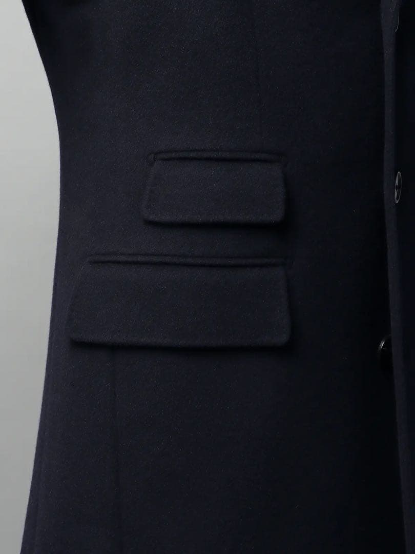 【美品】ユニバーサルランゲージ　チェスターコート ウールカシミヤ 無地