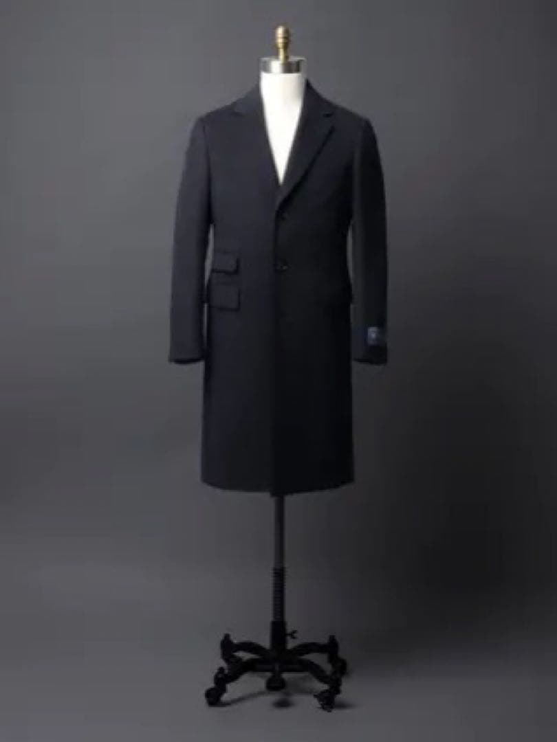 【美品】ユニバーサルランゲージ　チェスターコート ウールカシミヤ 無地
