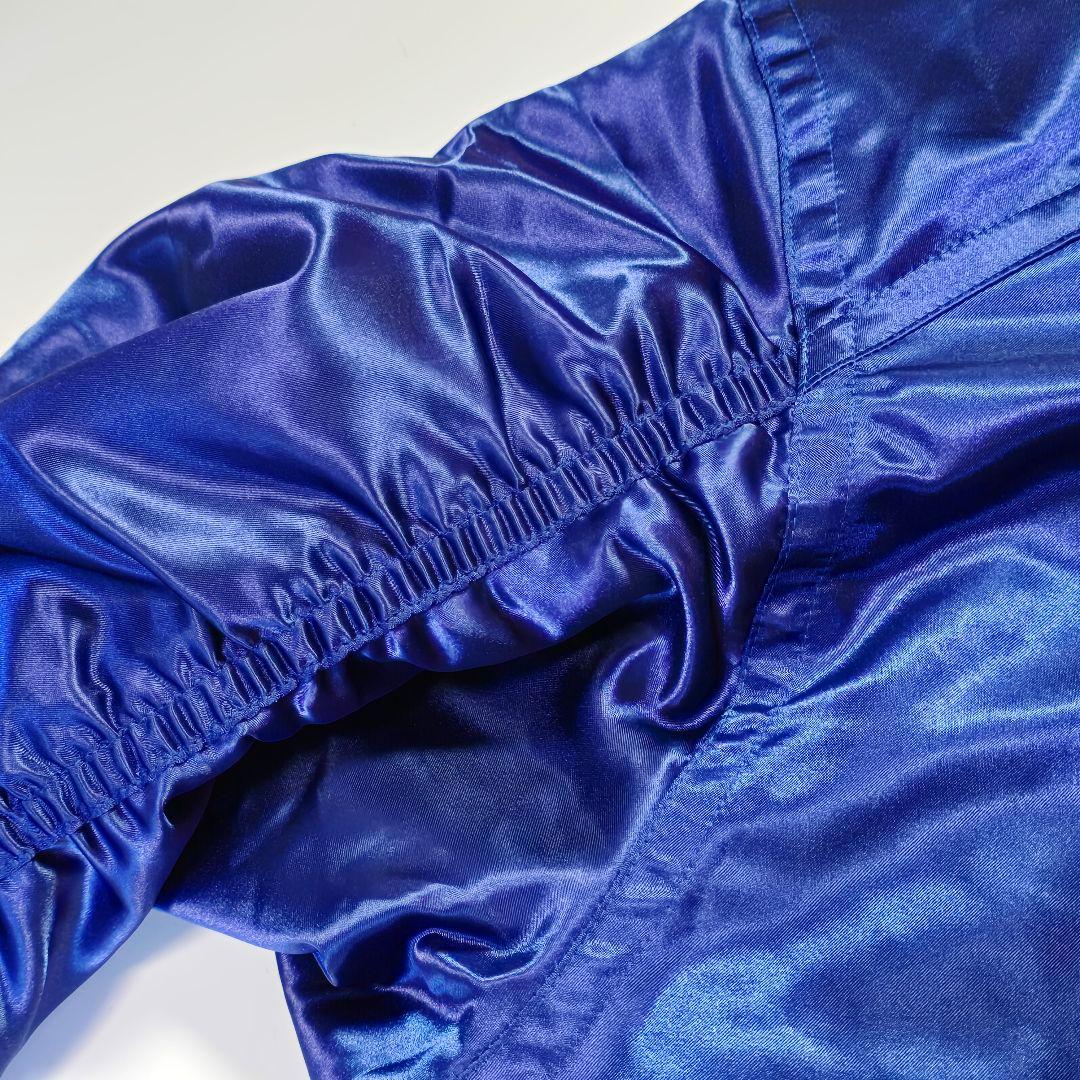 【美品】MIZUNO 野球部 グランドコート グラコン ジャンパー 青系 光沢