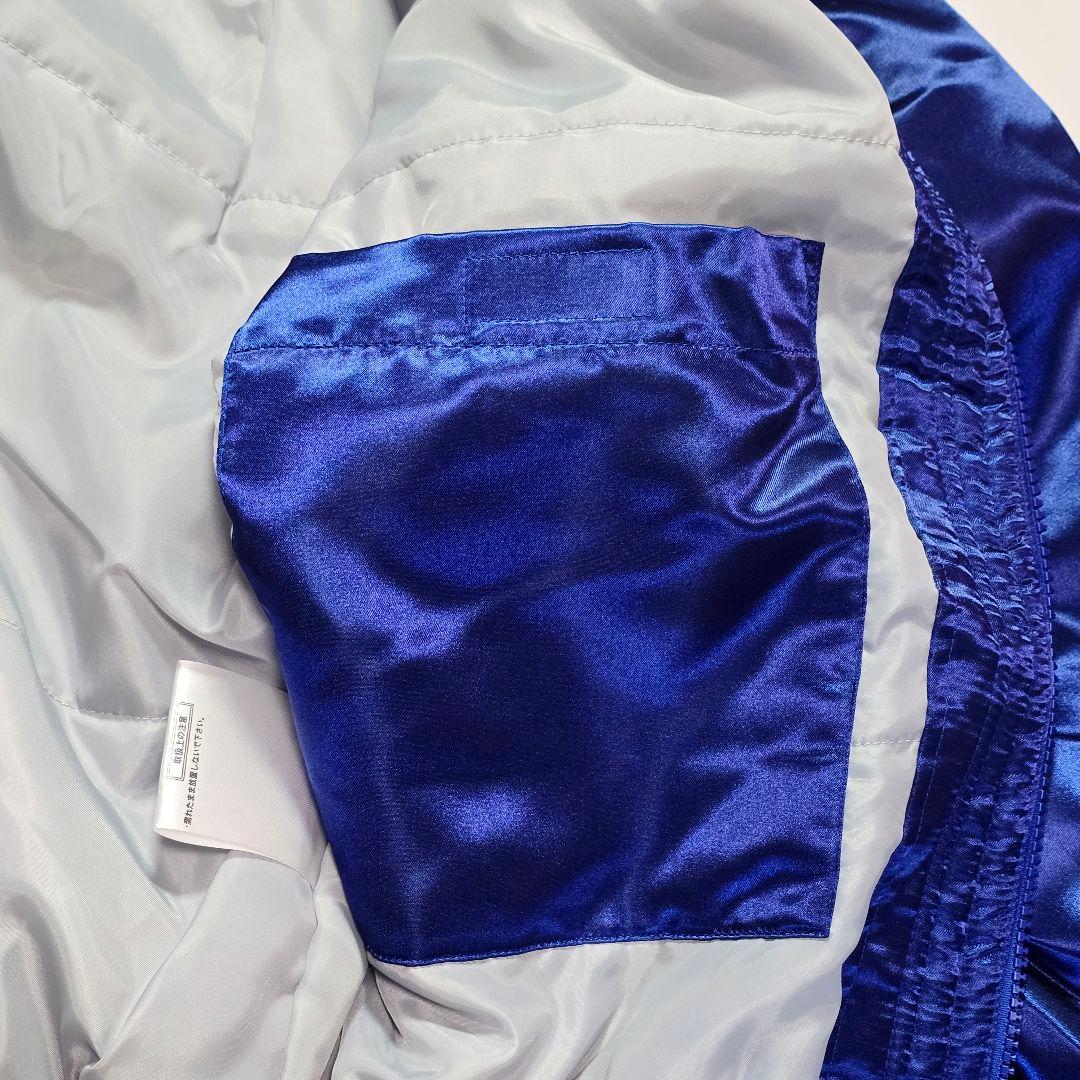 【美品】MIZUNO 野球部 グランドコート グラコン ジャンパー 青系 光沢