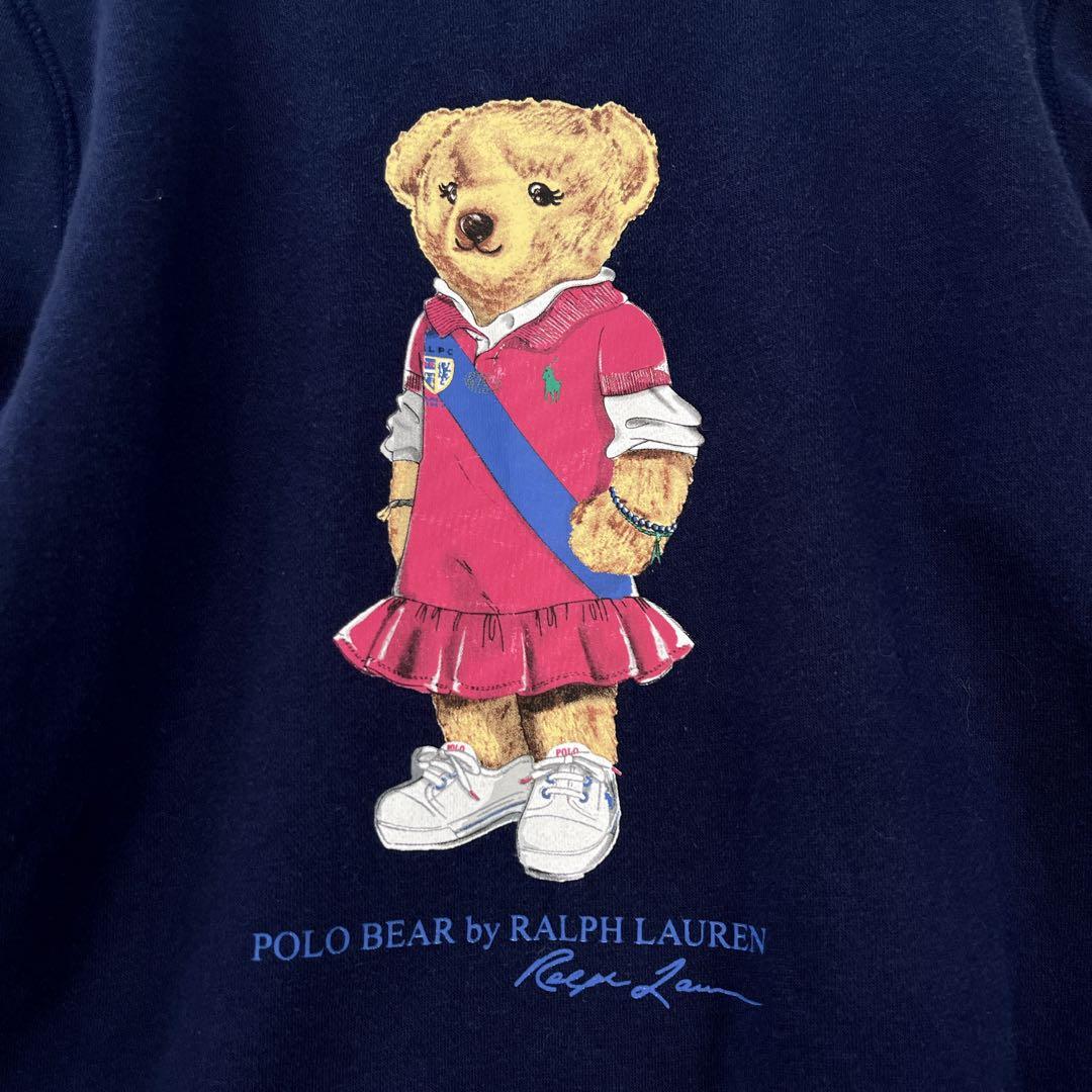 希少✨ ポロ ラルフローレン ポロベア トレーナー 裏起毛 女の子クマ 紺