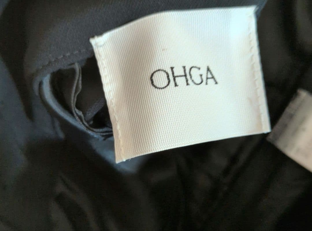 ohga TUCK PANTS セミワイドパンツ　ネイビー