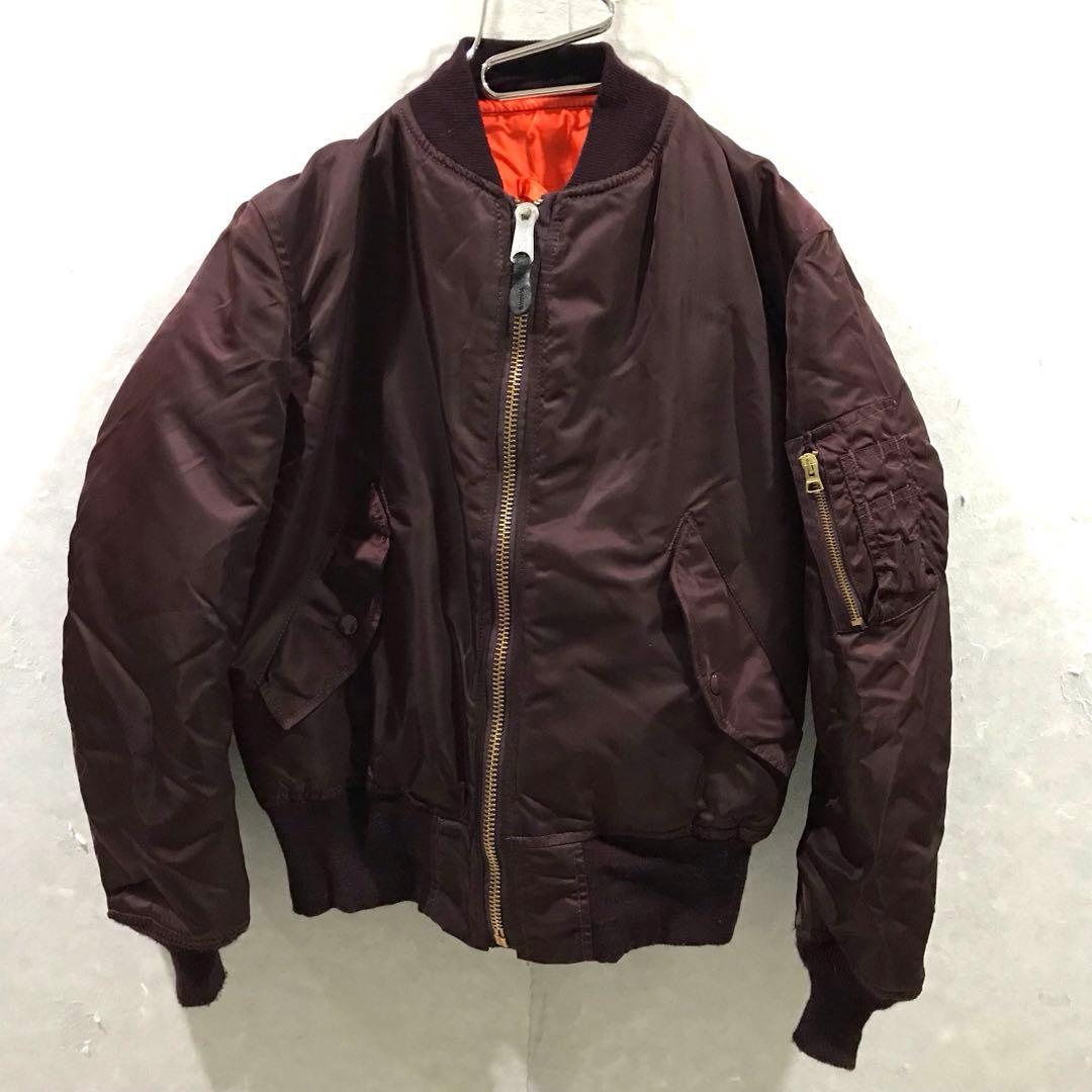 90s USA製 ALPHA MA-1 フライトジャケット 希少カラー 丈短 S