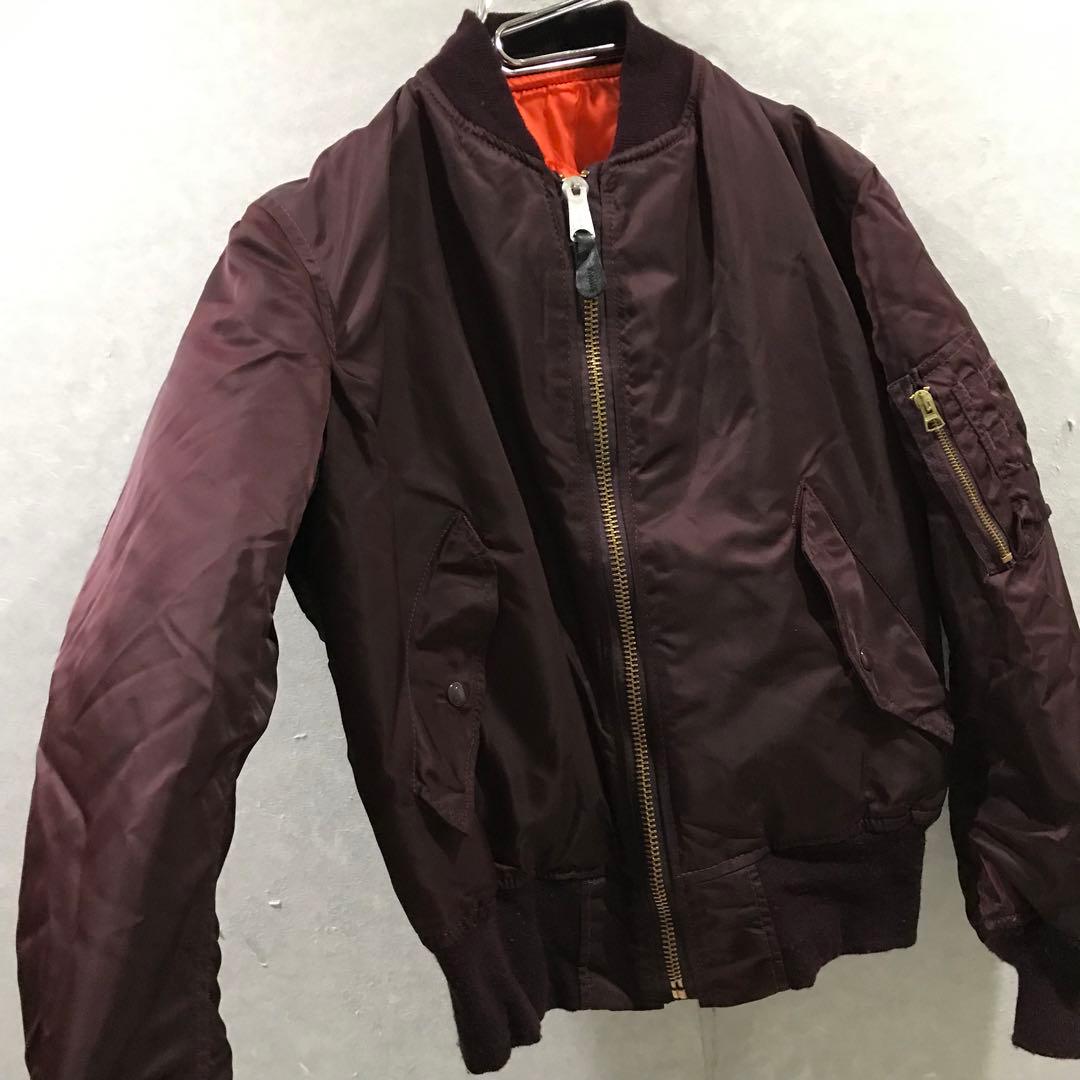 90s USA製 ALPHA MA-1 フライトジャケット 希少カラー 丈短 S