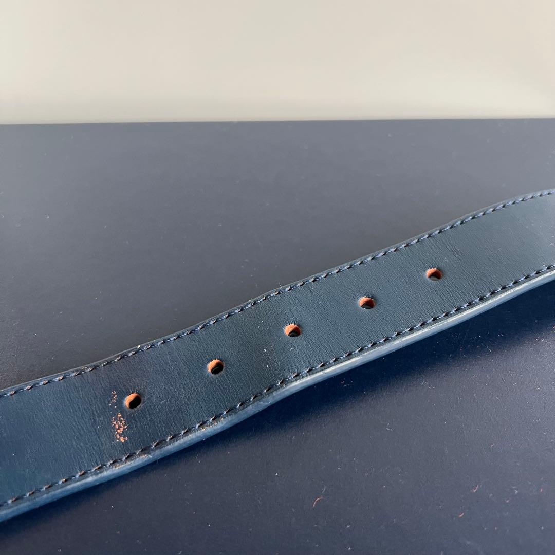 PEARLY GATES 刺繍ロゴ ベルト ネイビー