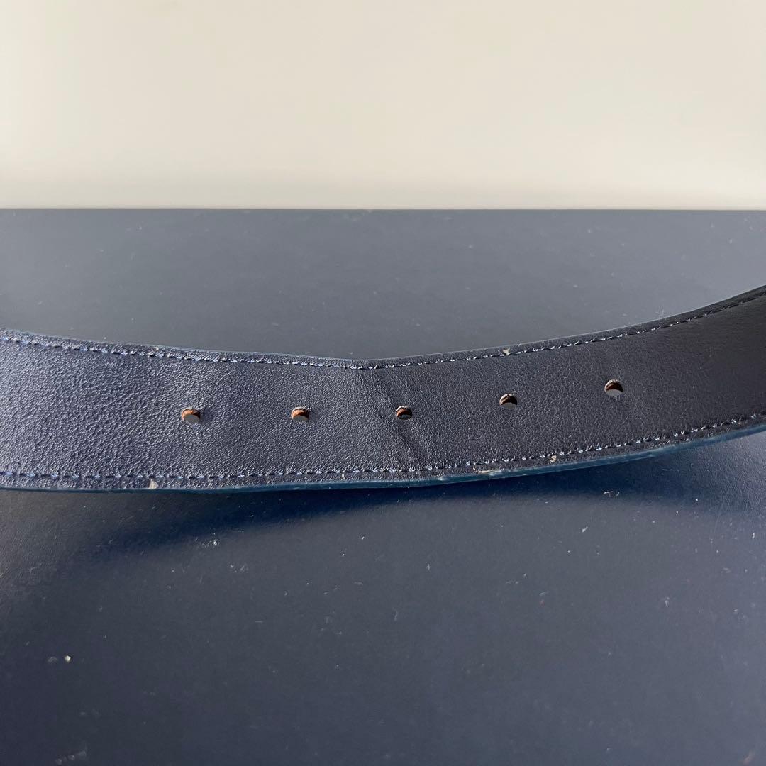 PEARLY GATES 刺繍ロゴ ベルト ネイビー