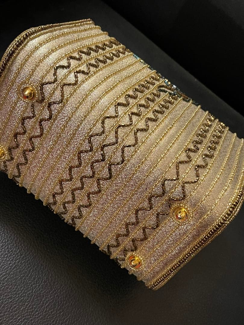 LUMI ビーズ刺繍 ゴールド パーティーバッグ