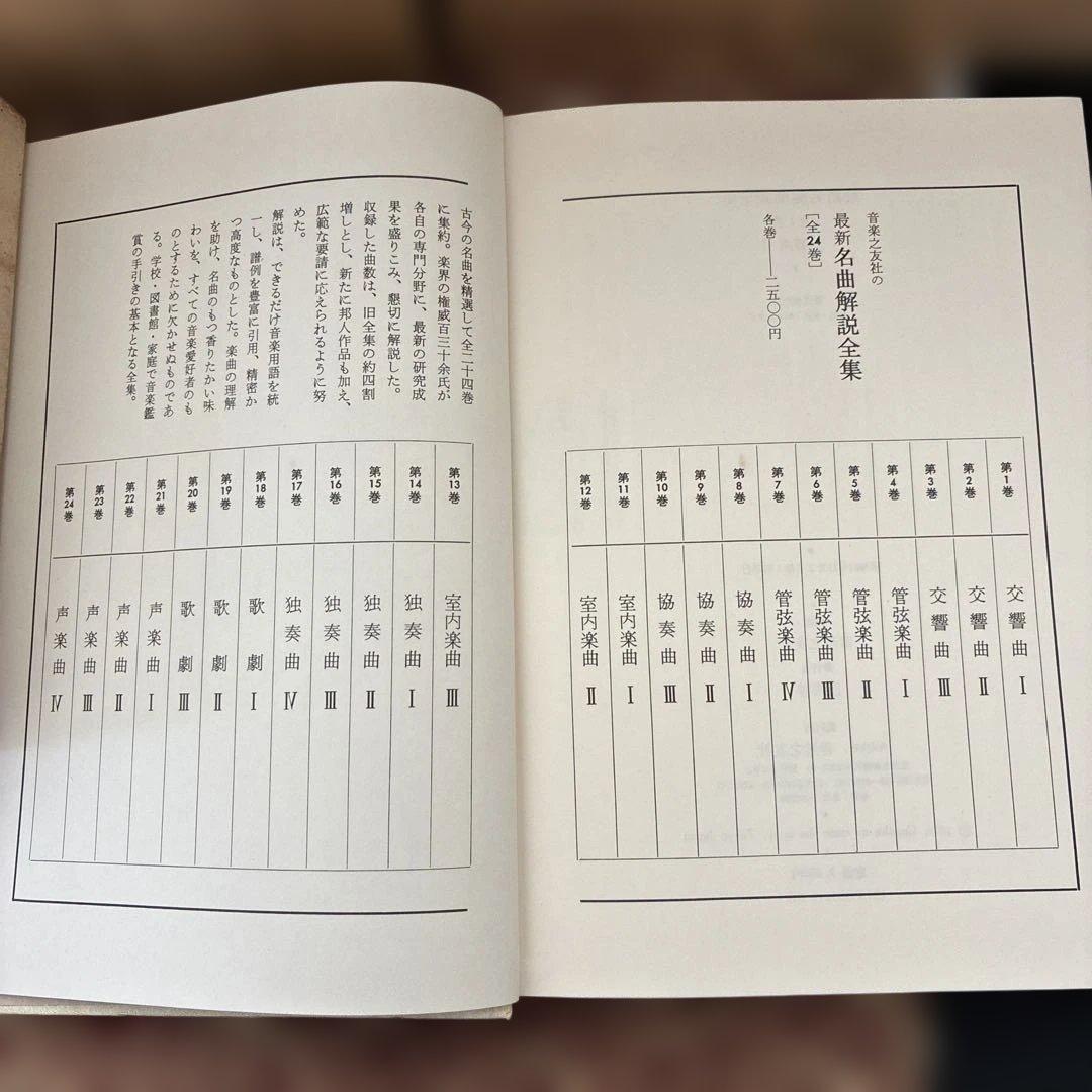 音楽の友社　最新名曲解説全集　全24巻