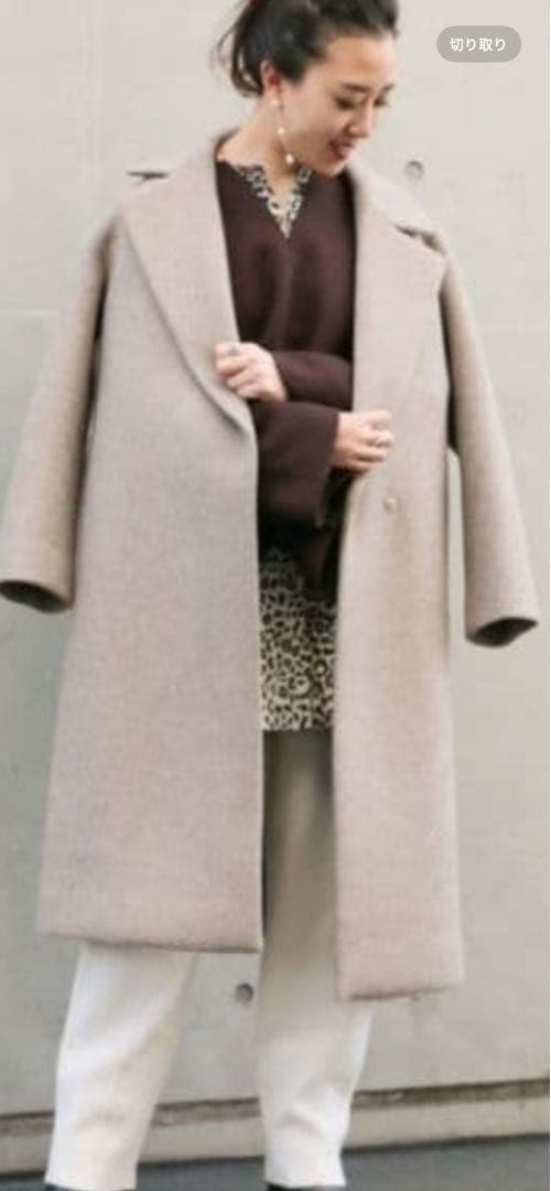 Plageベージュ ポンディングテーラードカラーコート フリーサイズ