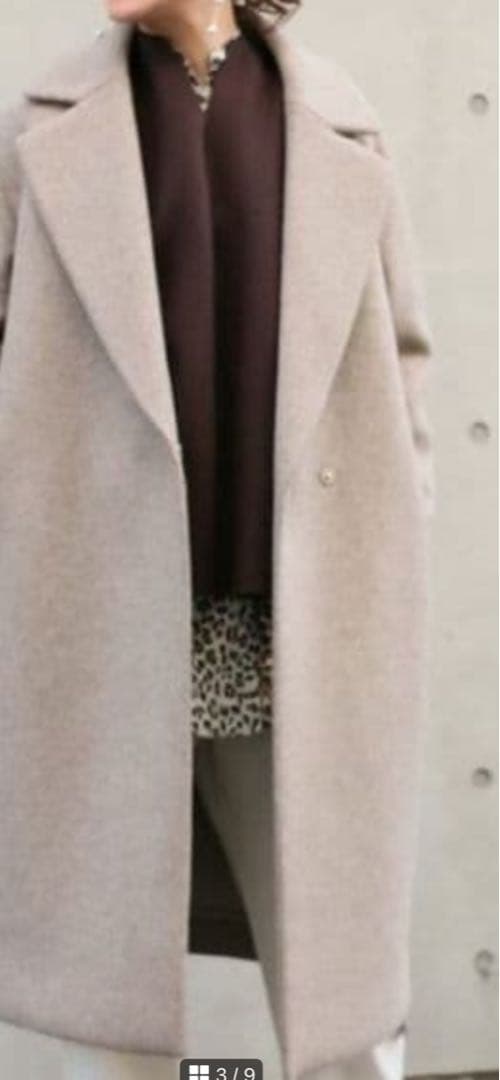 Plageベージュ ポンディングテーラードカラーコート フリーサイズ