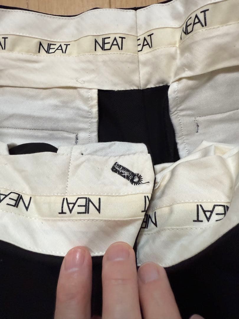 NEAT ニート　ハイツイストコットン　ワイド　ブラックサイズ48 美品