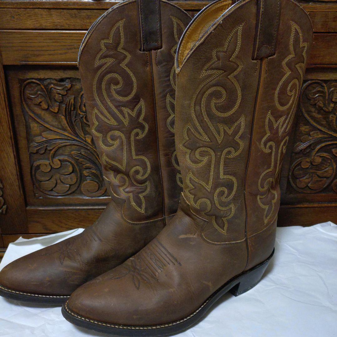 JUSTIN ウェスタンブーツ　サイズ8 1/2 　レザー　茶色　メンズ