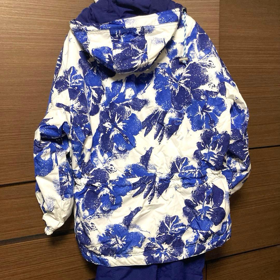 レディース　エレッセ　青白花柄スキーウェア 上下