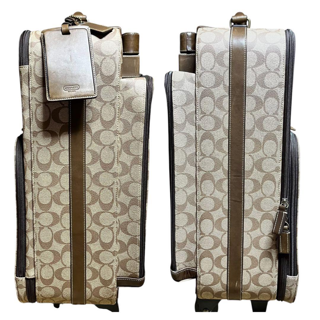 美品　コーチ　キャリーケース　機内持ち込み　シグネチャー　PVC 2輪