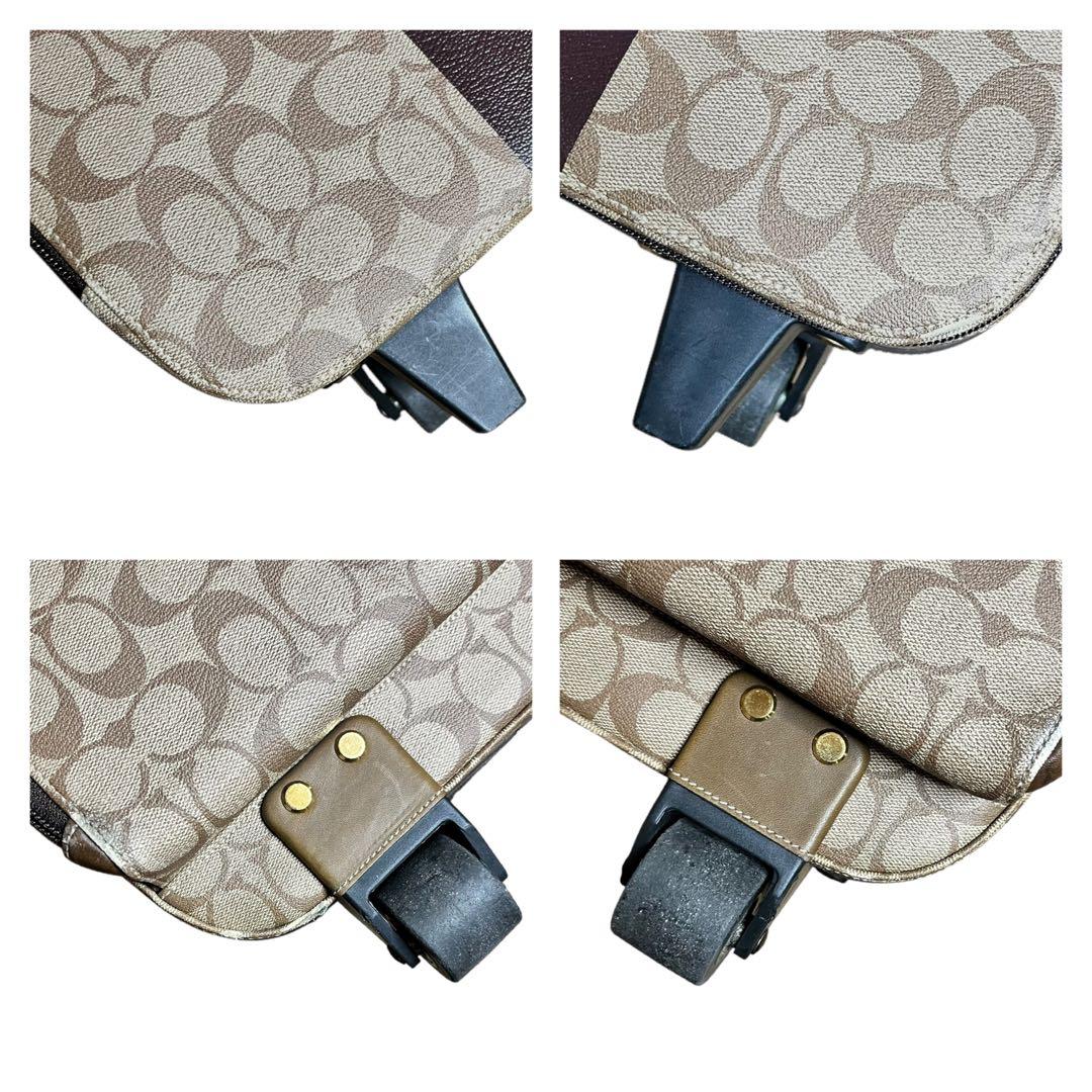 美品　コーチ　キャリーケース　機内持ち込み　シグネチャー　PVC 2輪