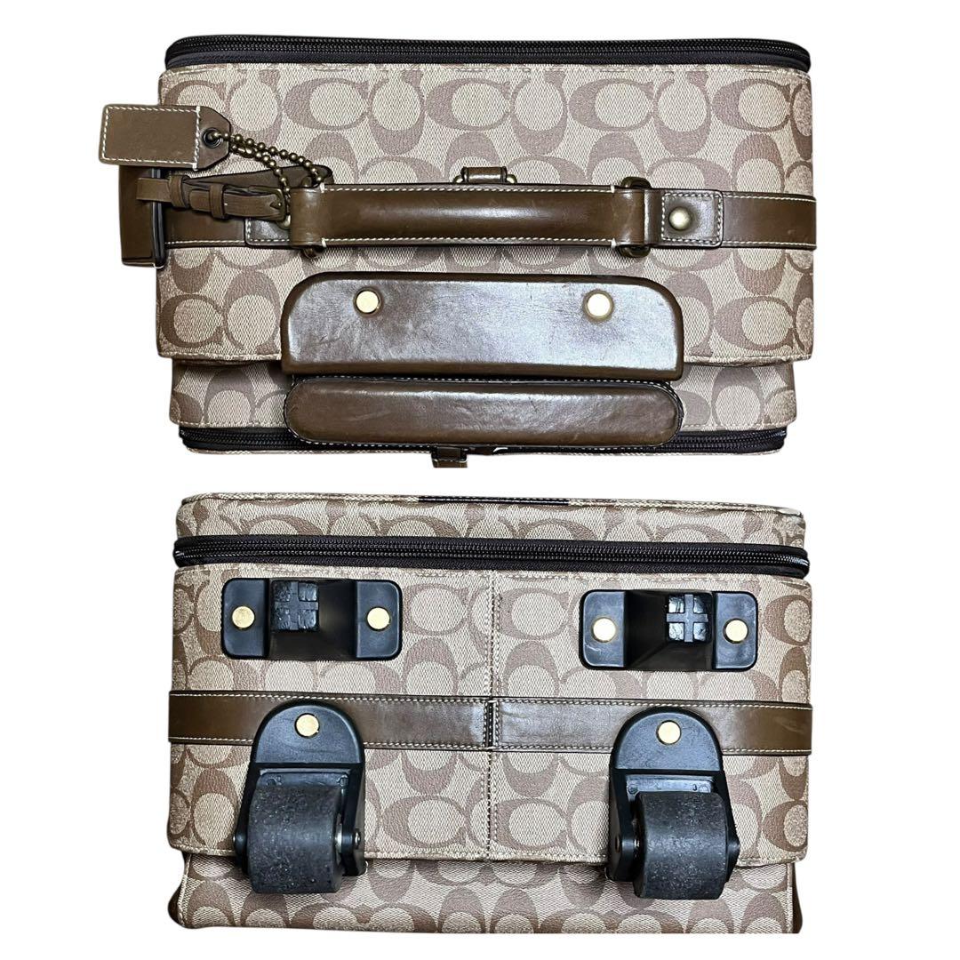 美品　コーチ　キャリーケース　機内持ち込み　シグネチャー　PVC 2輪