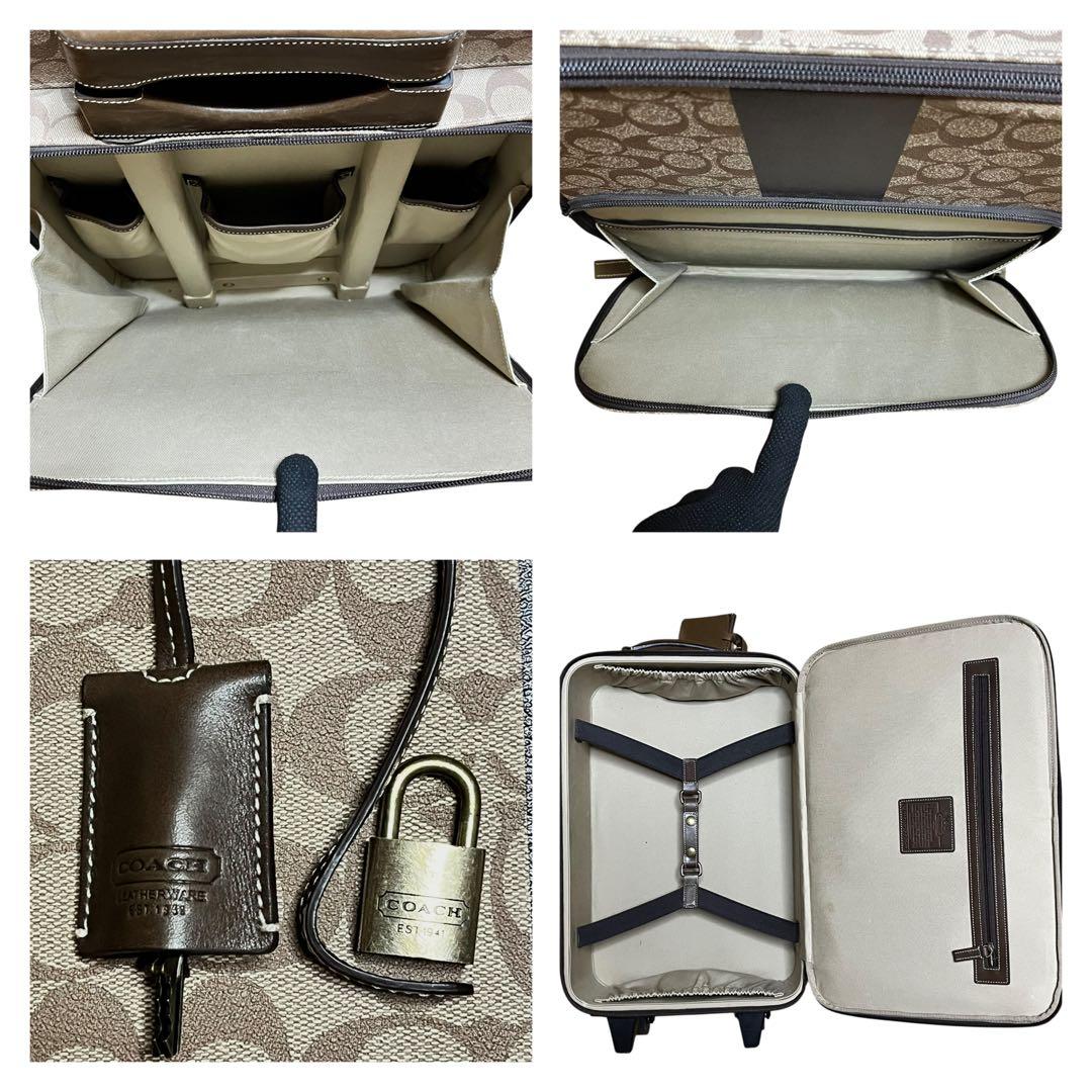 美品　コーチ　キャリーケース　機内持ち込み　シグネチャー　PVC 2輪