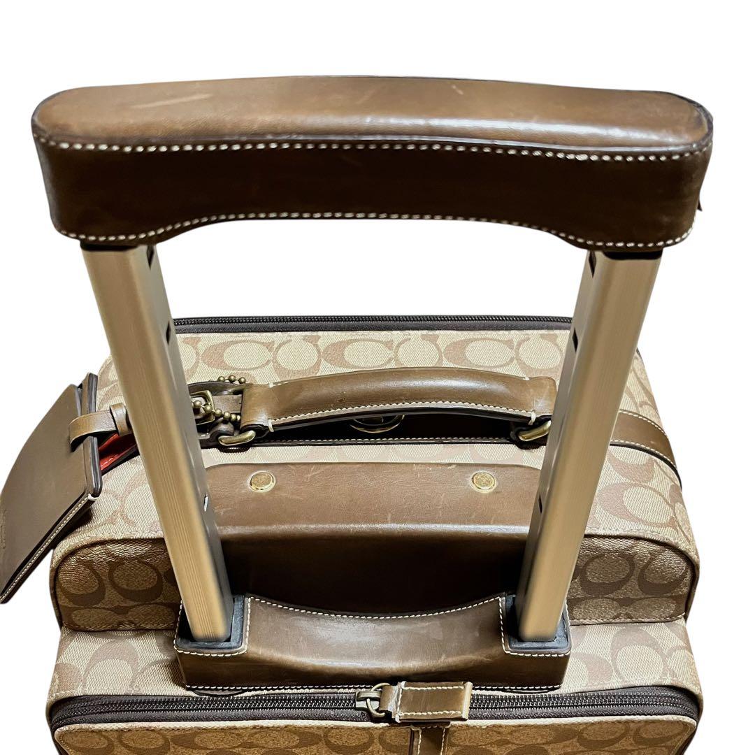 美品　コーチ　キャリーケース　機内持ち込み　シグネチャー　PVC 2輪