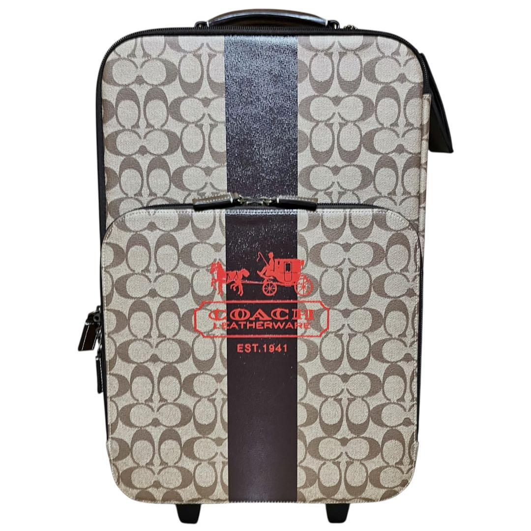 美品　コーチ　キャリーケース　機内持ち込み　シグネチャー　PVC 2輪