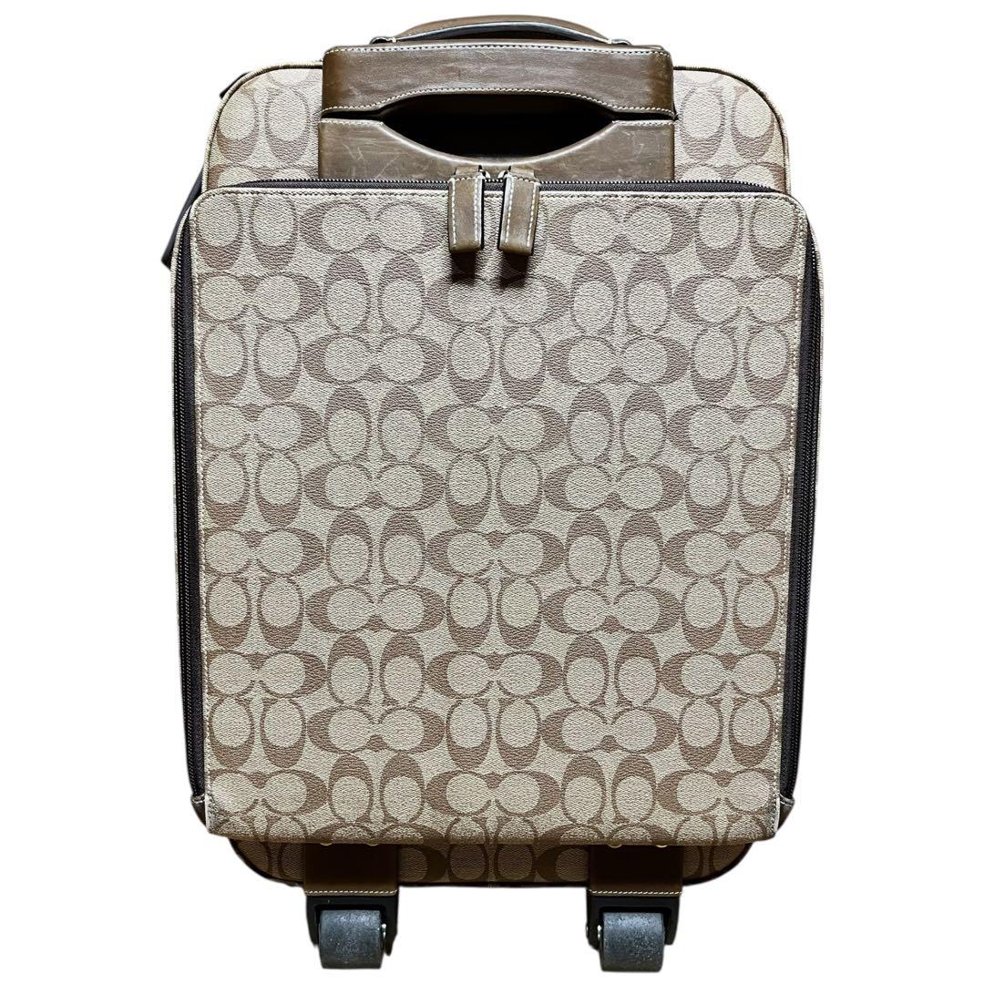 美品　コーチ　キャリーケース　機内持ち込み　シグネチャー　PVC 2輪