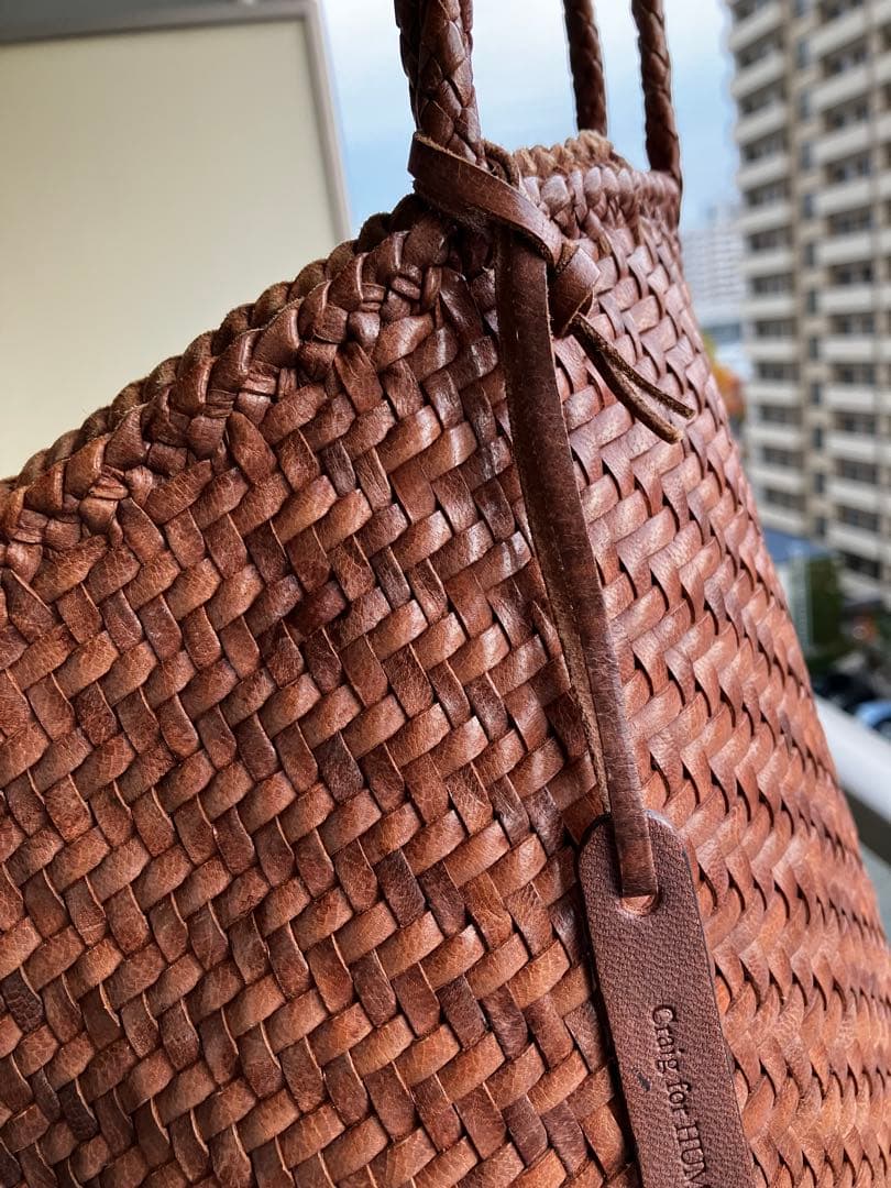 Craig for human womanピンクグレージュかごバッグDRAGON