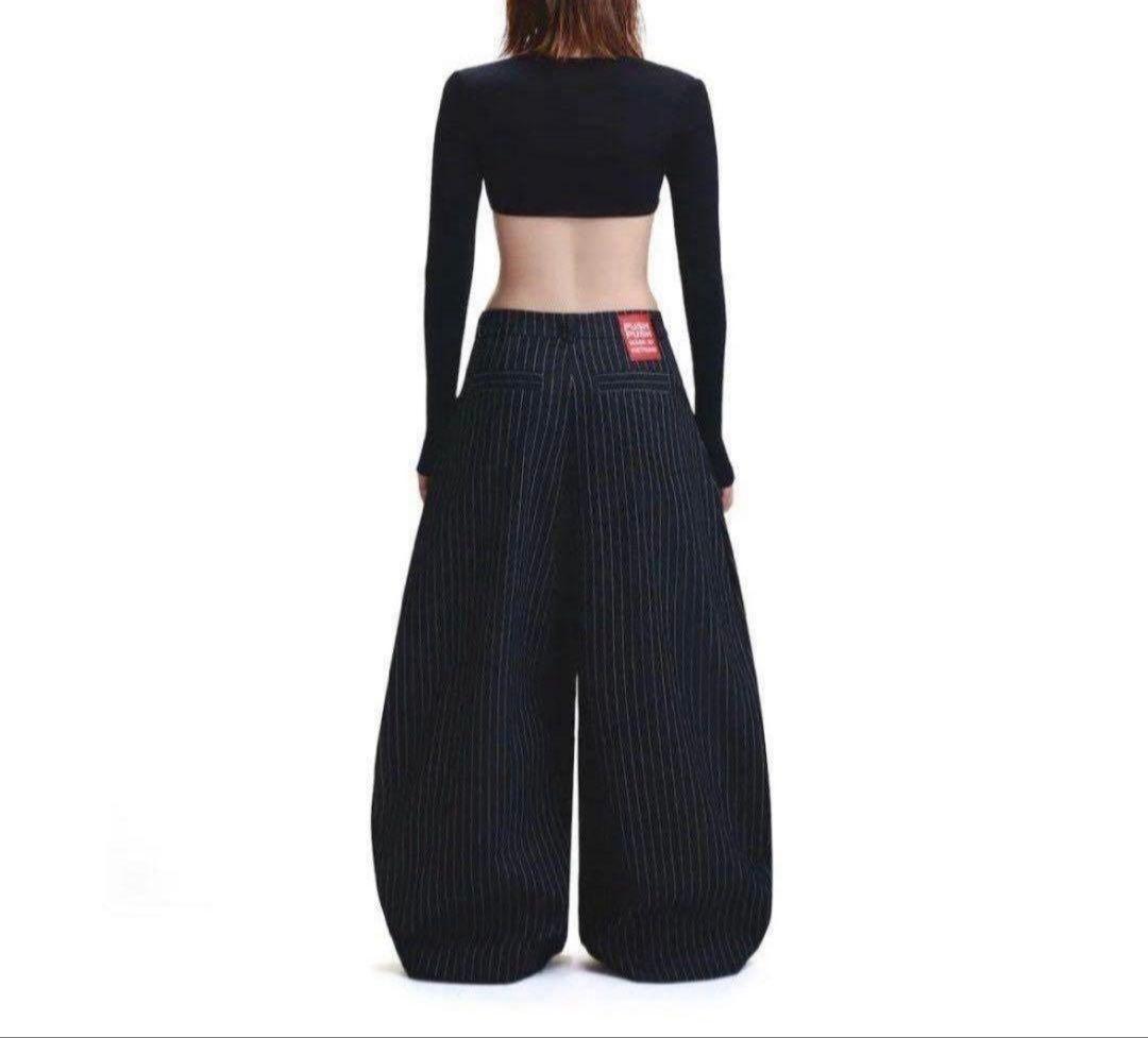 PUSH PUSH ストライプ ワイドパンツ Mサイズ